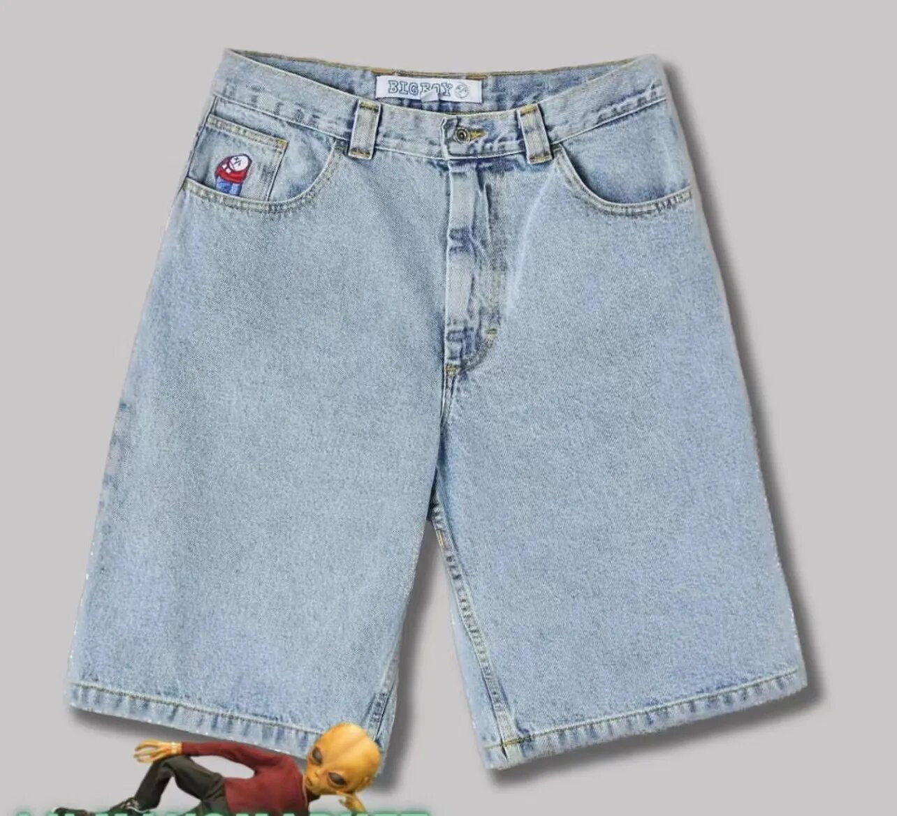 Y2K Big-Boy Baggy Jeans / Loose Denim Shorts-HighTouch