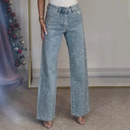 Light Blue High-Waisted Straight-Leg Jeans – Vintage Wash Comfort-HighTouch