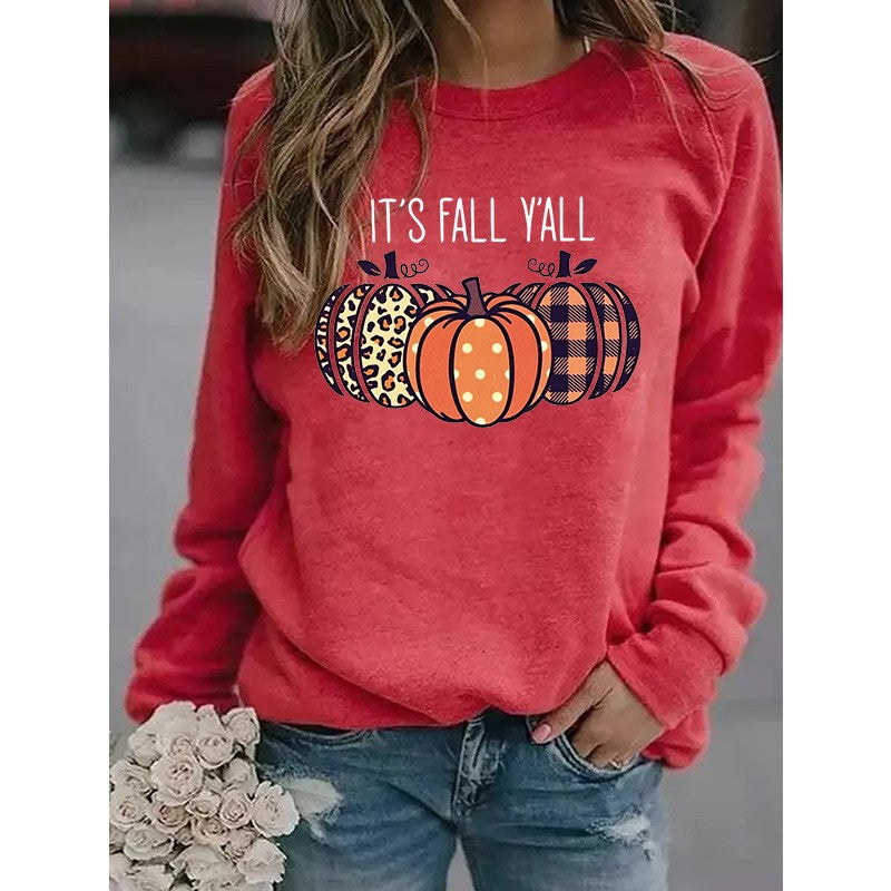 Women’s Halloween Pumpkin Print Sweater-HighTouch
