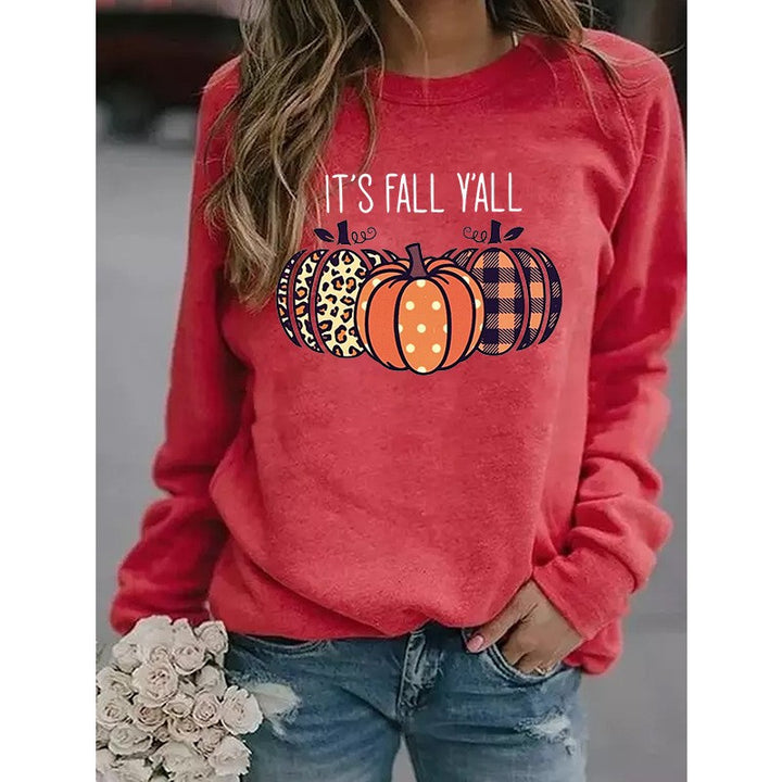 Women’s Halloween Pumpkin Print Sweater-HighTouch