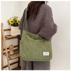 Cross-border corduroy fabric bag women Corduroy Shoulder – Large-Capacity-HighTouch