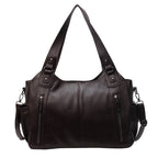 Retro Solid-Color Single Shoulder – Large Capacity & Elegant Texture-HighTouch
