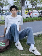 High-Street Hip-Hop Long Denim Jeans Pants-HighTouch