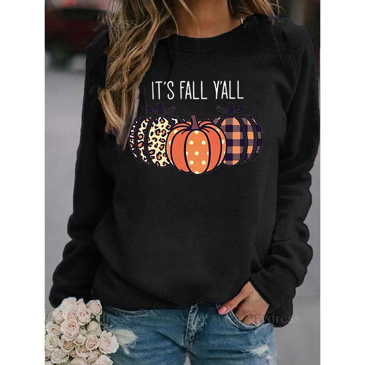 Women’s Halloween Pumpkin Print Sweater-HighTouch