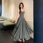 Cross-border Summer halter dress Halter Pleated A-Line Maxi Dress-HighTouch