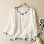 Mary | Pattern V-Neck Blouse