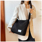Cross-border corduroy fabric bag women Corduroy Shoulder – Large-Capacity-HighTouch