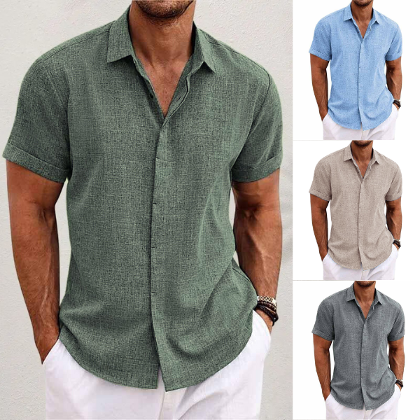 Men's Formal Linen Shirt - Smart Casual Breathable Button-Down