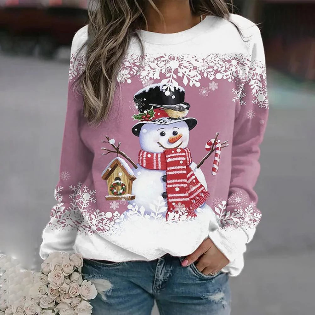 Women's Snowman Christmas Knit Sweater in a Regular Fit
