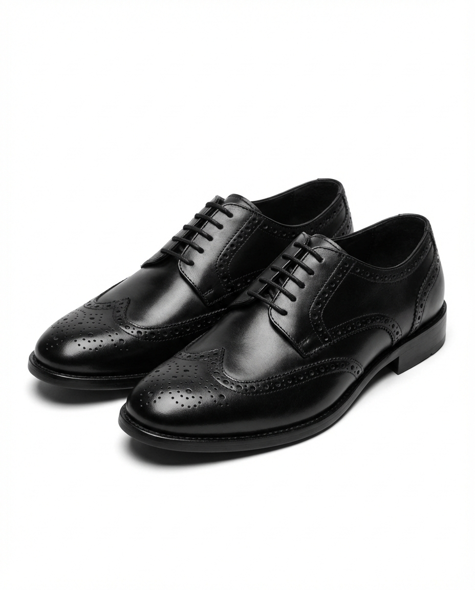 Men's Leather Brogue Shoes – Classic Smart Style