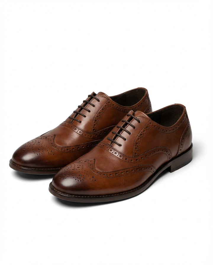Men's Leather Brogue Shoes – Classic Smart Style