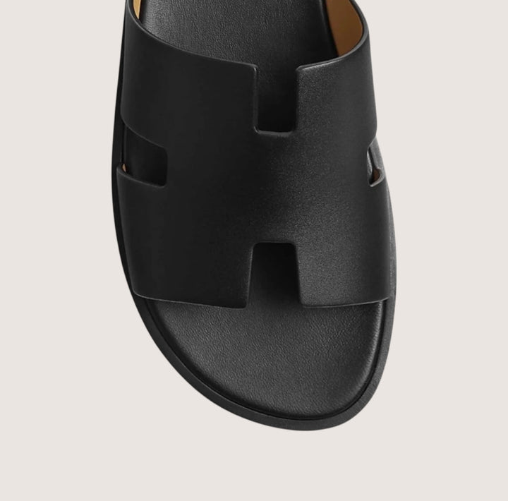 Orthopedic Leather Sandals Men | Arch Support Open-Toe Slides