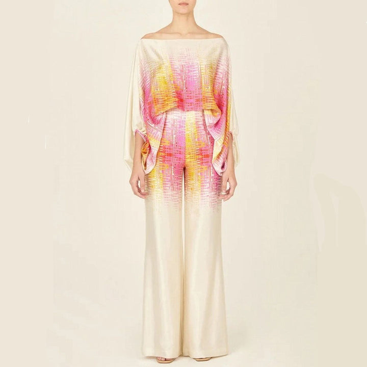 Elegant Two Piece Summer Set With Sophisticated Prints And Luxurious Fabrics