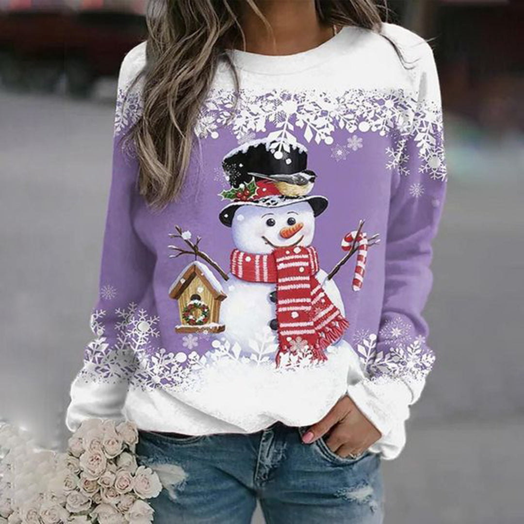 Women's Snowman Christmas Knit Sweater in a Regular Fit