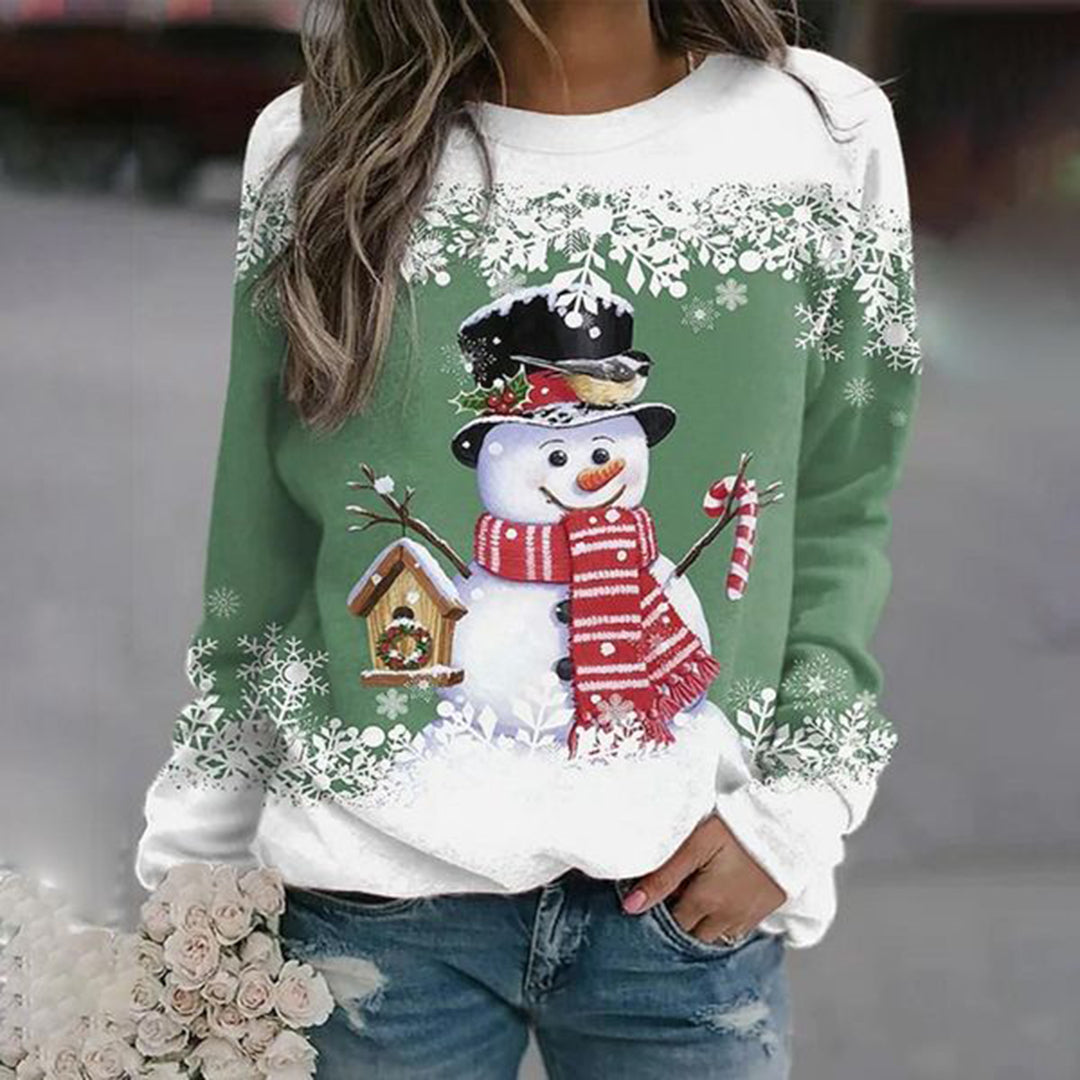 Women's Snowman Christmas Knit Sweater in a Regular Fit