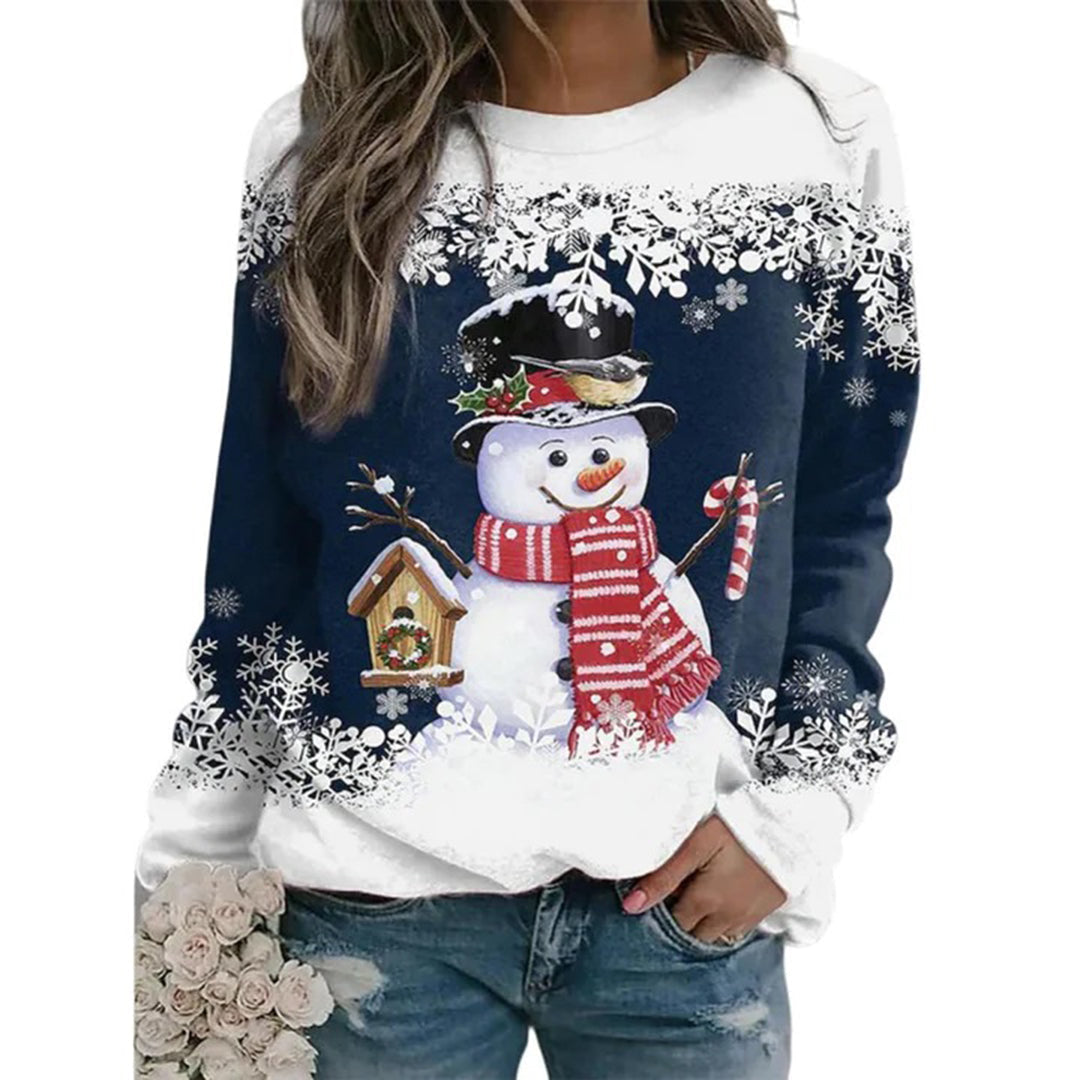 Women's Snowman Christmas Knit Sweater in a Regular Fit