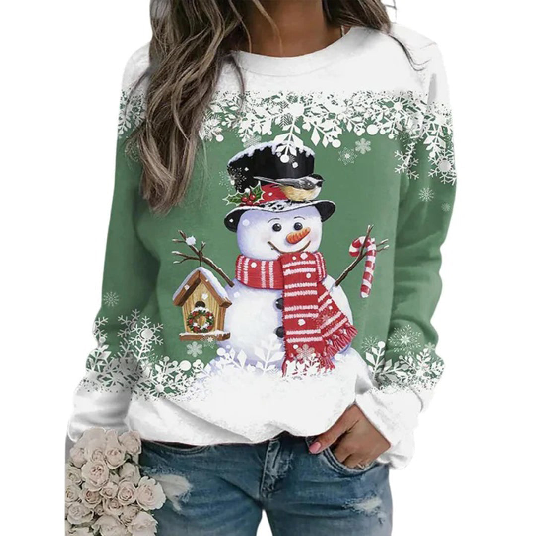 Women's Snowman Christmas Knit Sweater in a Regular Fit