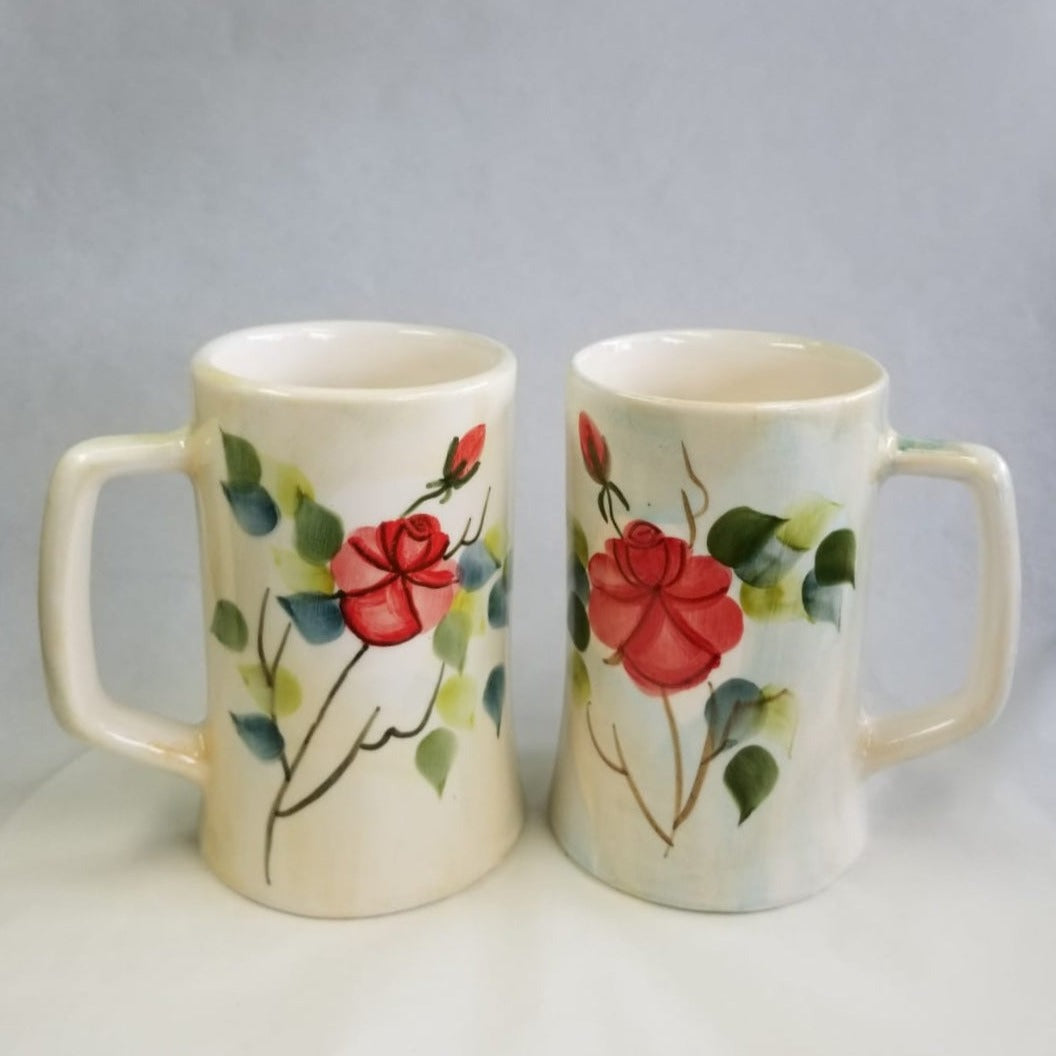 Red Flower Ceramic Jug and Cups - HighTouch 