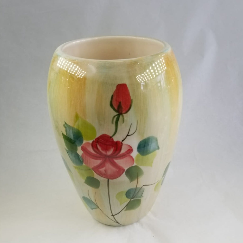 Red Flower Ceramic Vase - HighTouch 