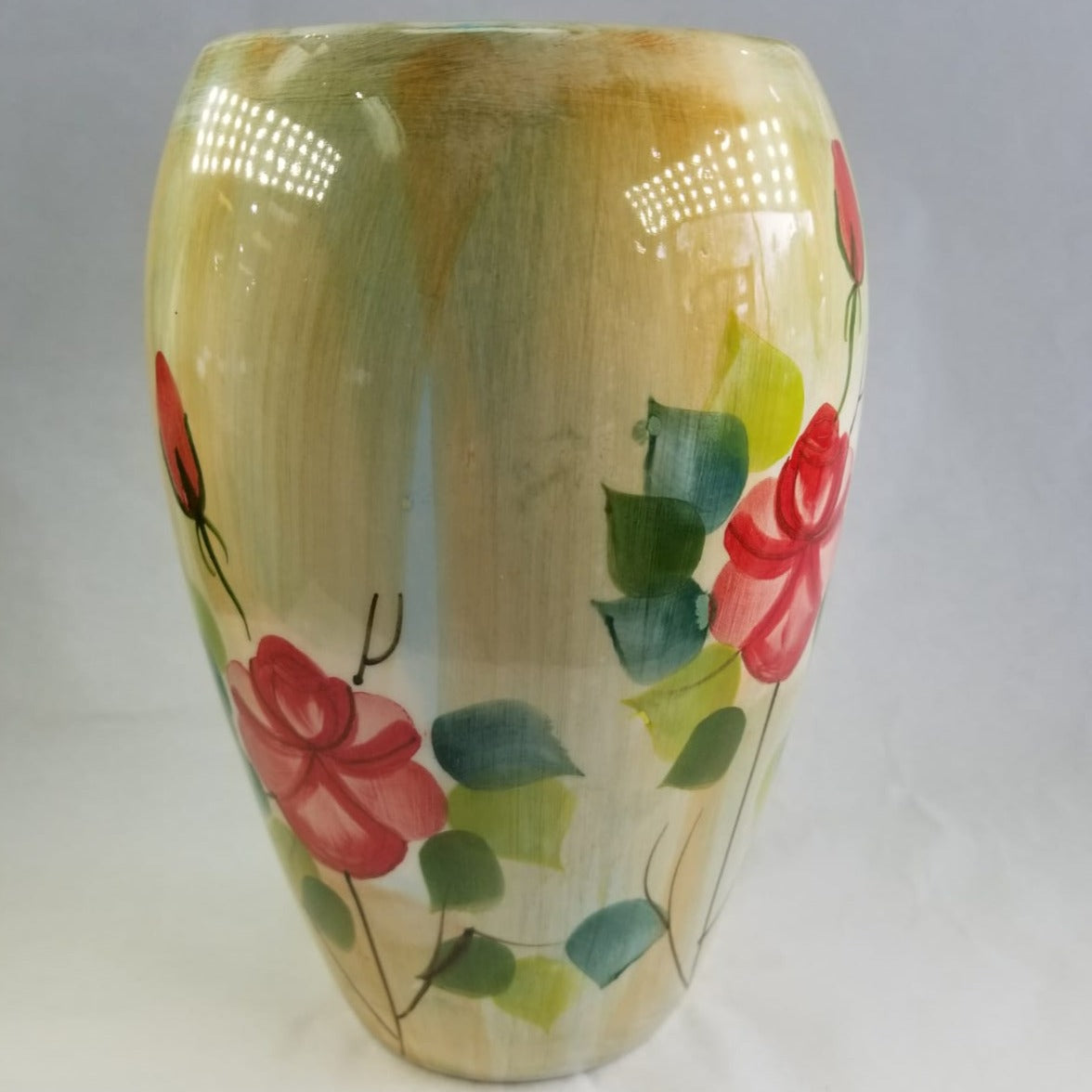 Red Flower Ceramic Vase - HighTouch 