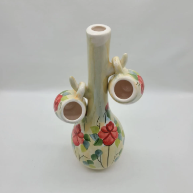 Red Rose Ceramic Jug with Two Mini Cups - HighTouch 