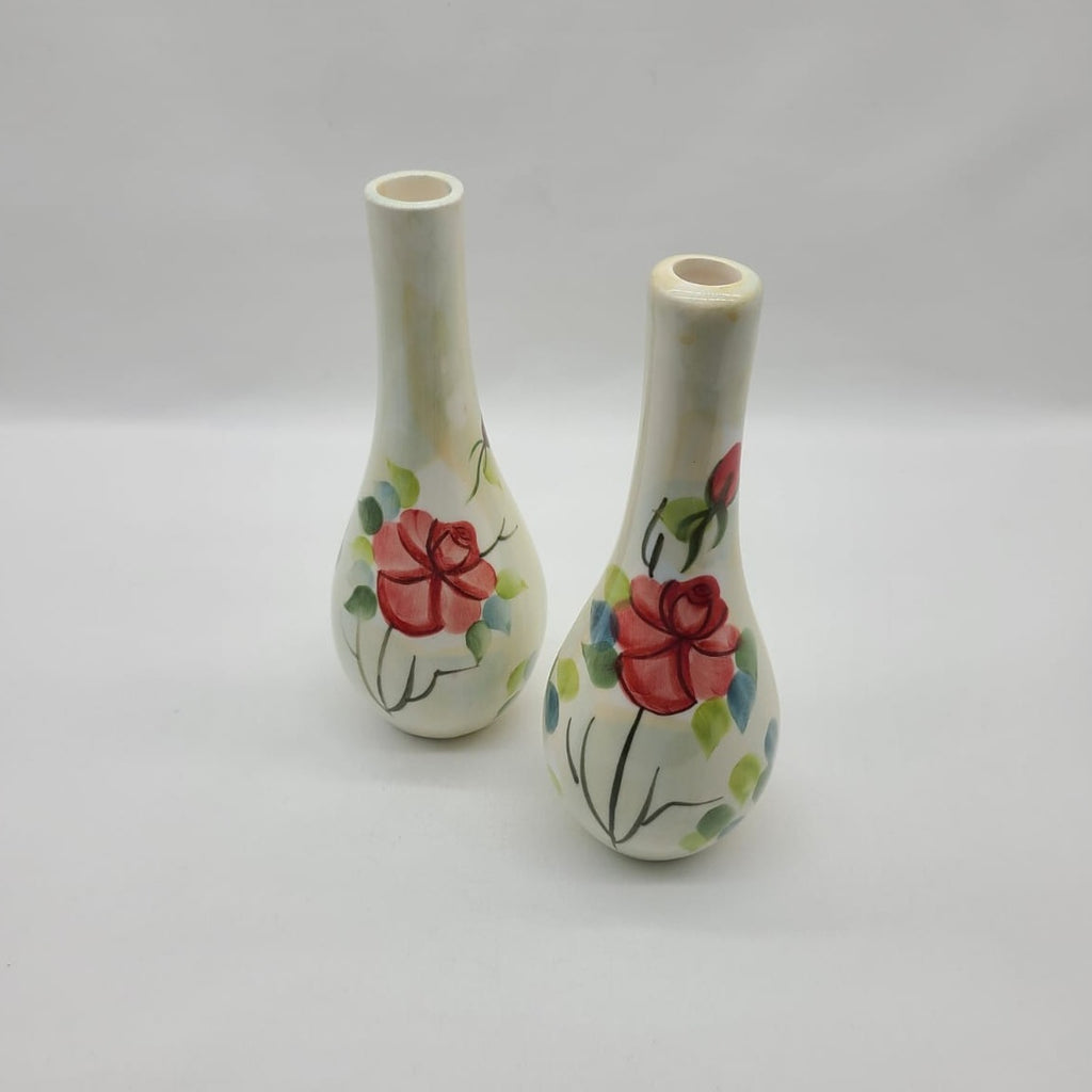 Red Rose Ceramic Vase - HighTouch 