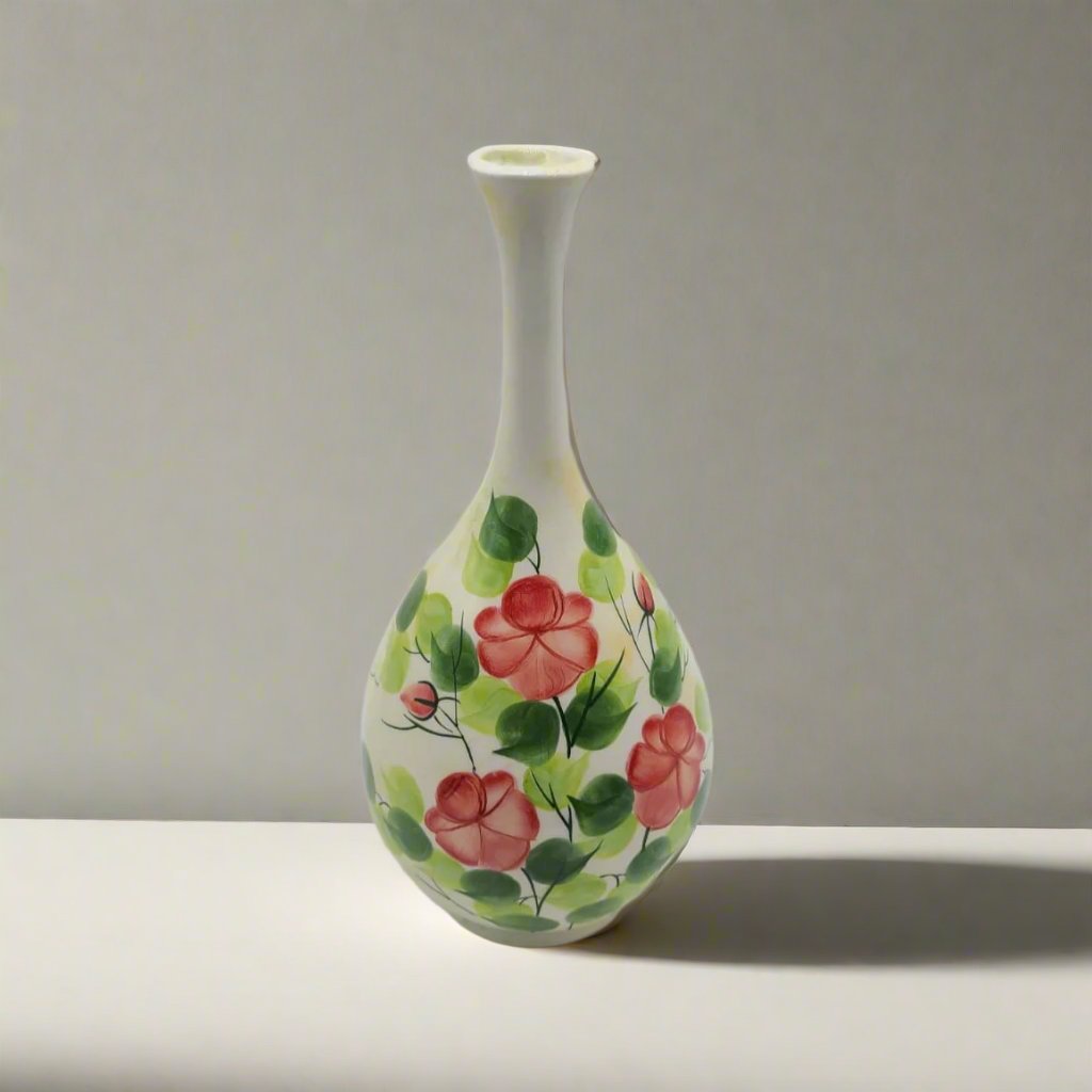 Red Rose Ceramic Vase - HighTouch 