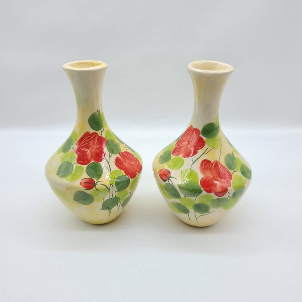 Red Rose Ceramic Vase Tall - HighTouch 