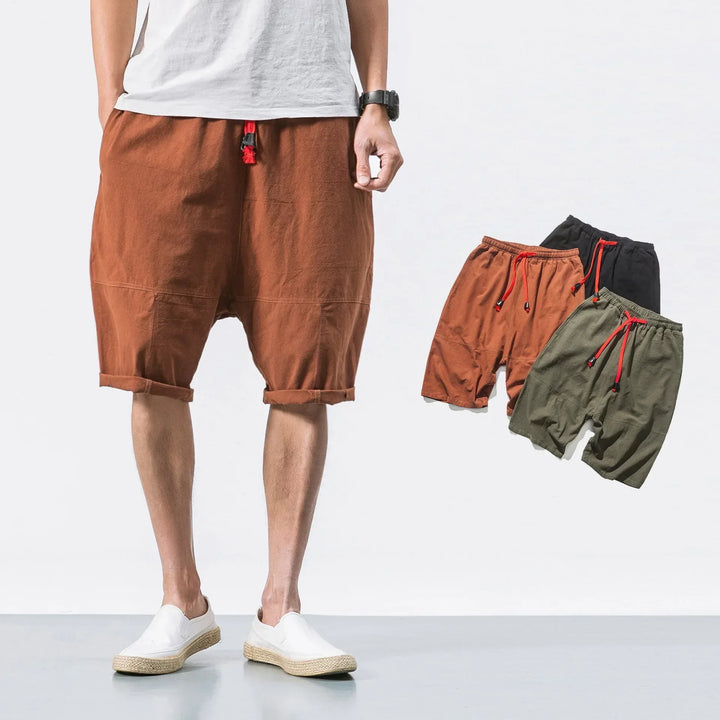 Men's Linen Shorts with Drawstring - Relaxed Summer Comfort