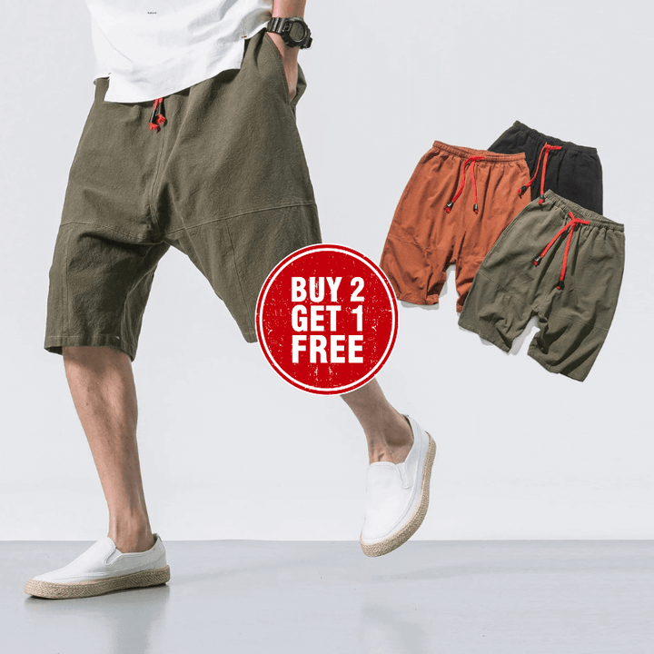 Men's Linen Shorts with Drawstring - Relaxed Summer Comfort