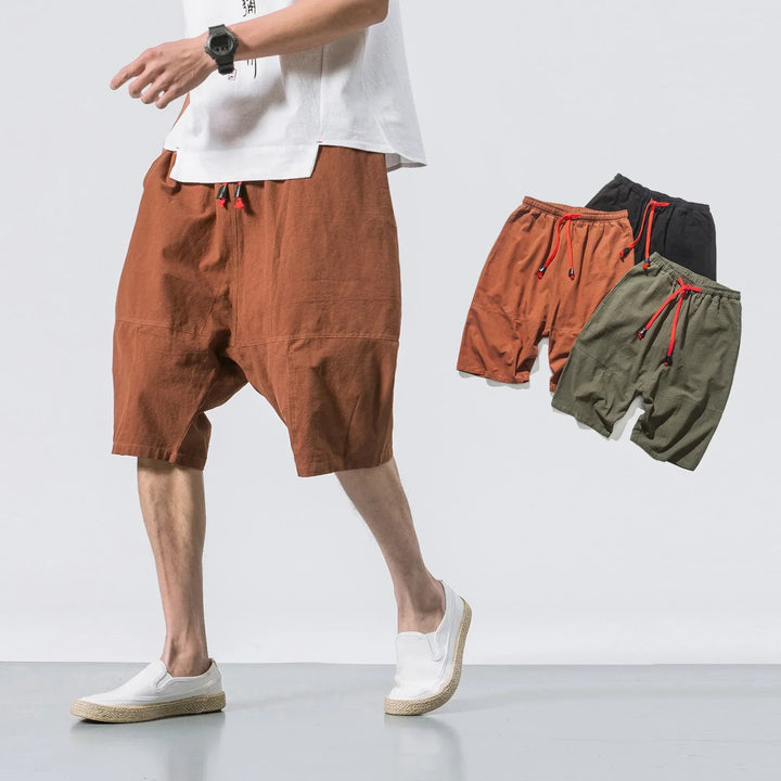 Men's Linen Shorts with Drawstring - Relaxed Summer Comfort