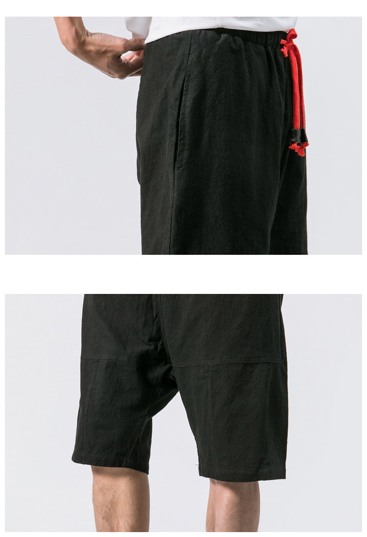 Men's Linen Shorts with Drawstring - Relaxed Summer Comfort
