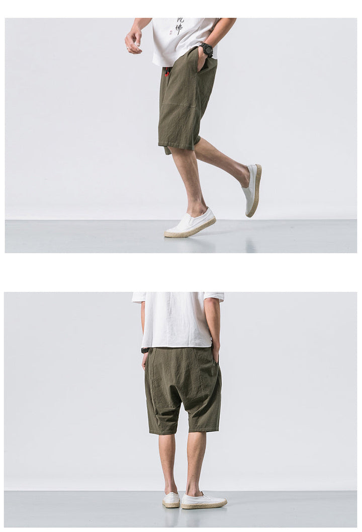 Men's Linen Shorts with Drawstring - Relaxed Summer Comfort