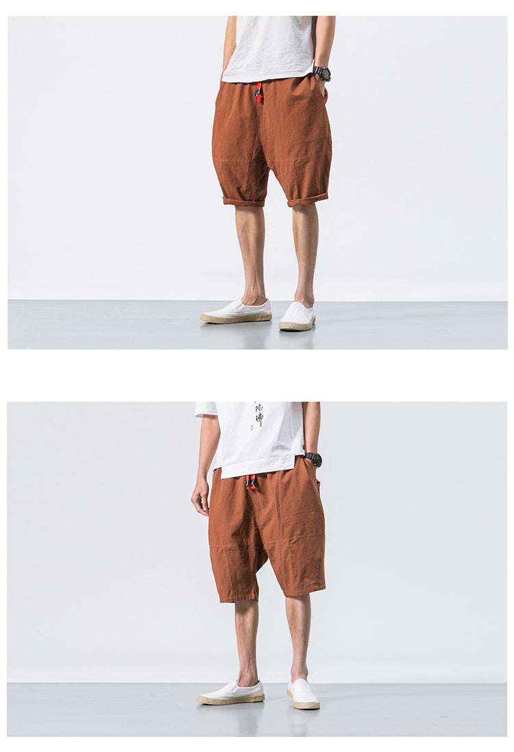 Men's Linen Shorts with Drawstring - Relaxed Summer Comfort
