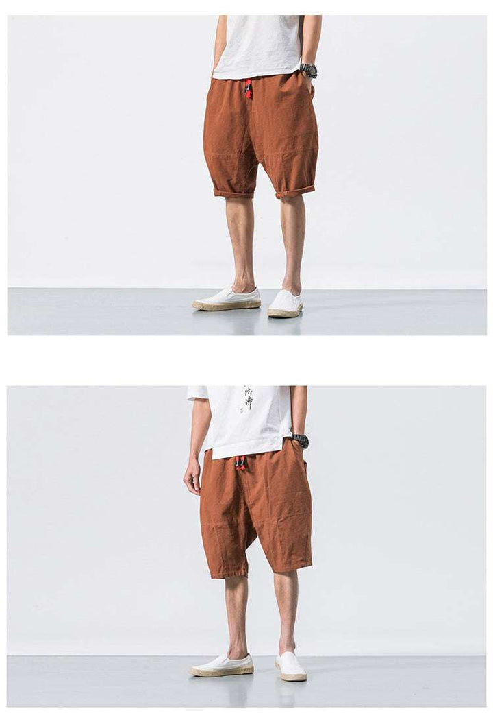 Men's Linen Shorts with Drawstring - Relaxed Summer Comfort