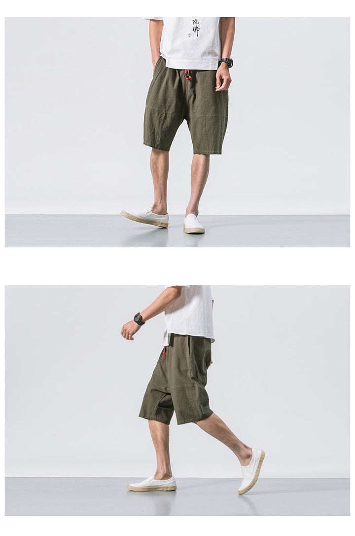 Men's Linen Shorts with Drawstring - Relaxed Summer Comfort