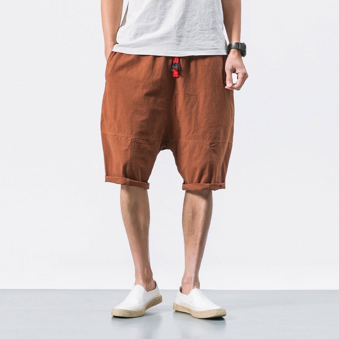 Men's Linen Shorts with Drawstring - Relaxed Summer Comfort