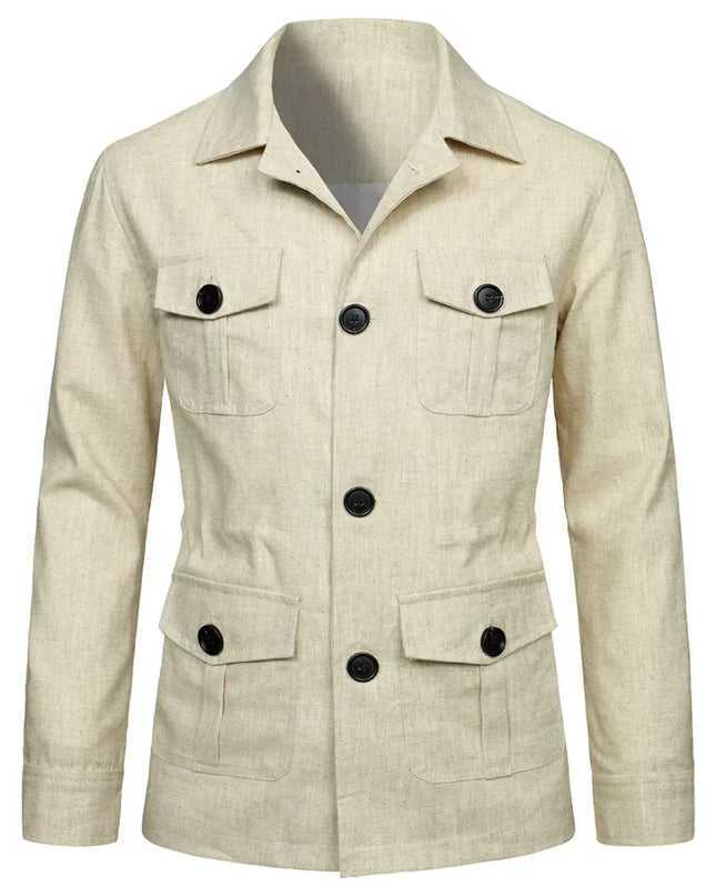 Retro British Linen Safari Jacket for Men