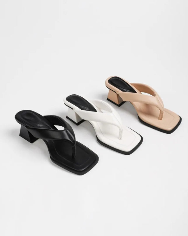 Square-Toe High Heel Sandals