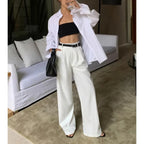 High-Waisted Wide-Leg Suit Pants – Multicolor Office Trousers for Women-HighTouch