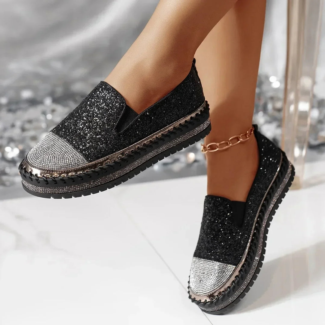 Women's Sequin Slip-On Sneakers Sparkle Casual Shoes