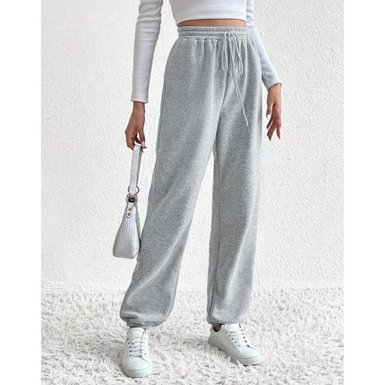 Mia Muse High-Waist Ankle Sporty Pants – All‑Season Solid Casual Trousers
