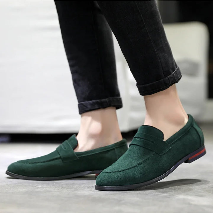 Men’s Suede Slip-On Loafers-HighTouch