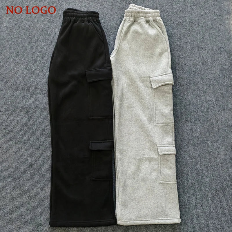 Low‑Waisted Wide‑Leg Cargo Sweatpants for Women-HighTouch