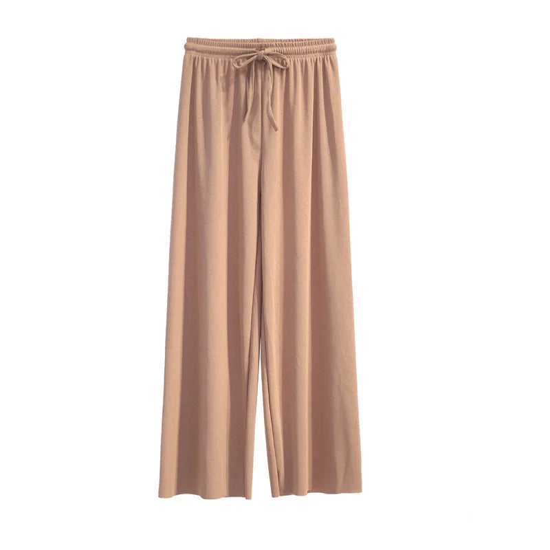 Summer Ice‑Silk Ankle‑Length Wide‑Leg Pants – Lightweight & Relaxed Fit