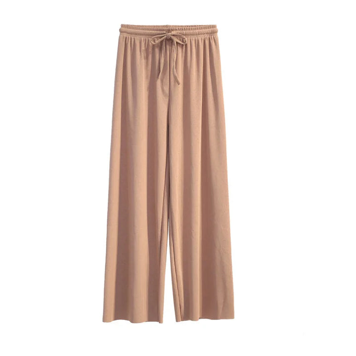 Summer Ice‑Silk Ankle‑Length Wide‑Leg Pants – Lightweight & Relaxed Fit-HighTouch