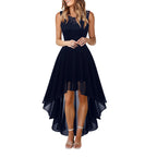 Vintage Floral Lace Irregular-Hem Cocktail & Bridesmaid Dress-HighTouch