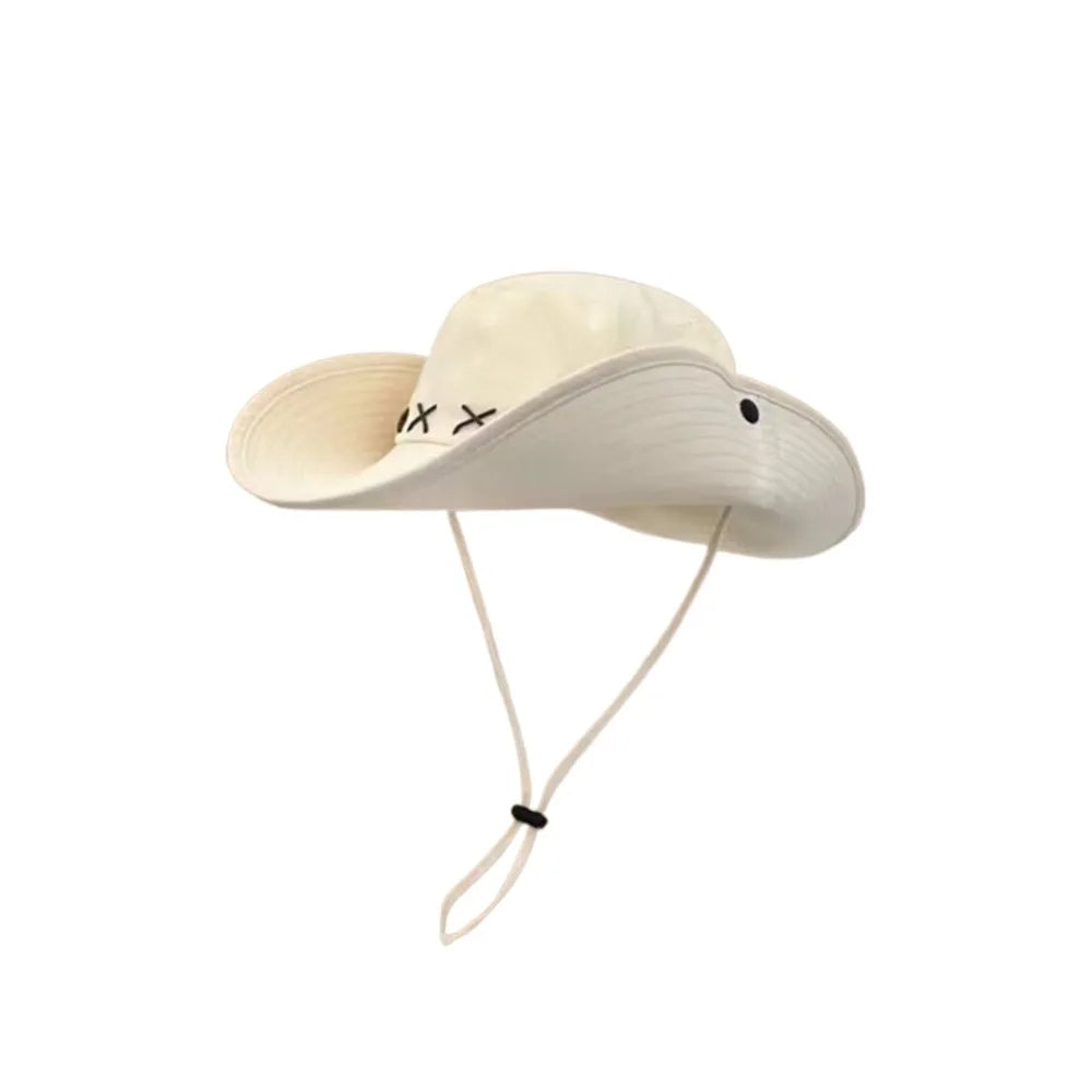 Breathable Western Cowboy Hat – Wide Brim, Adjustable, Summer Sun Protection-HighTouch
