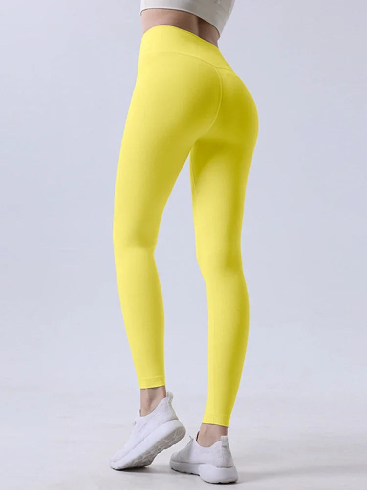 Leggings da donna per yoga a vita alta, sollevamento dei fianchi, pantaloni sportivi per corsa e ciclismo