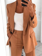 Plus-Size Women’s Casual Blazer S–5XL – Long Sleeve Solid Work Jacket-HighTouch
